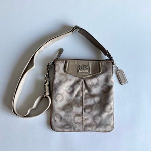 Coach Beige Cream Canvas Signature Logo Massager